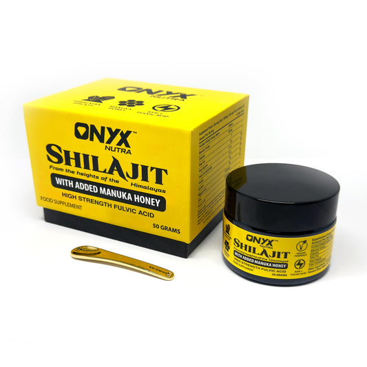ONYX INGREDIENTS 101 Onyx Shilajit + Manuka Honey 50g - Himalayan Superfood Lab Tested Natural Energy, Focus, Immunity and Gut Health Support Wellness Supplement