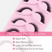 Parriparri Eyelashes Fox Eye 5 Paris Cat Eye Lashes Natural Look Faux Mink