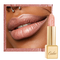 Oulac OULAC Glow Metallic Shine Lipstick, Nude High Impact Lipcolor, Lightweight Soft and Ultra Hydrating, Long Lasting, Vegan & Cruelty-Free, Full Coverage Lip Color 4.3 g/0.15 GM09 Elysium