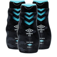 3 x Umbro Ice Body Wash Liquid - 400 ml - (with free fridge magnet)