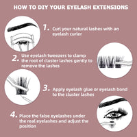Cluster Lashes 72 Pcs QUEWEL Wide Stem Individual Lashes C/D Curl 8-16mm Length DIY Eyelash Extension False Eyelashes Soft for Personal Makeup Use at Home (natural03-C-14)