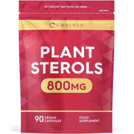 Plant Sterols 800mg | 90 Capsules | High Strength Supplement with Beta-Sitosterol | Vegan and Vegetarian | No Artificial Preservatives | by Carlyle