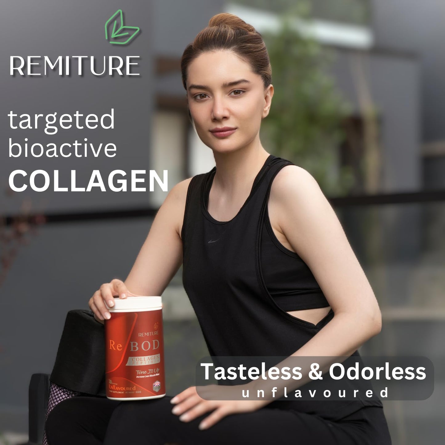 REMITURE Bovine Collagen Powder 15000mg Type 1 & 3 Unflavoured| Grass Fed Hydrolysed Protein Peptides for Women & Men 18 Amino Acids | Kosher and Halal | Muscles Healthy Skin Hair Nails Joints Gut