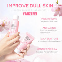 5pcs Sakura Skin Care Sets Gifts for Teenage Girls,YANZEFEI Skin care for Teenage Girls,Skincare Set,High Moisturizing Cherry Blossom Skin Care Kit,Gift Set for Women Mom Daughter Birthday Christmas