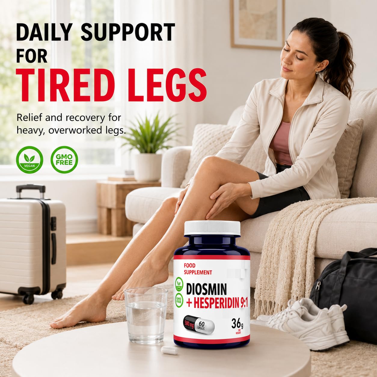 Hepatica Diosmin & Hesperidin 500mg | Diosmin 450mg & Hesperidin 50mg | Bioflavonoid Complex | 60 Vegan Capsules | 2-Month Supply | 3rd Party Lab Tested