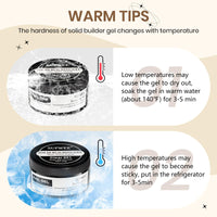 SUPWEE Solid Builder Gel Set for Nails, 2PCS Clear 3D Sculpture Gel Non-Stick Hand Nail Extension for Carving Strengthen Hard Soak Off Salon Home DIY