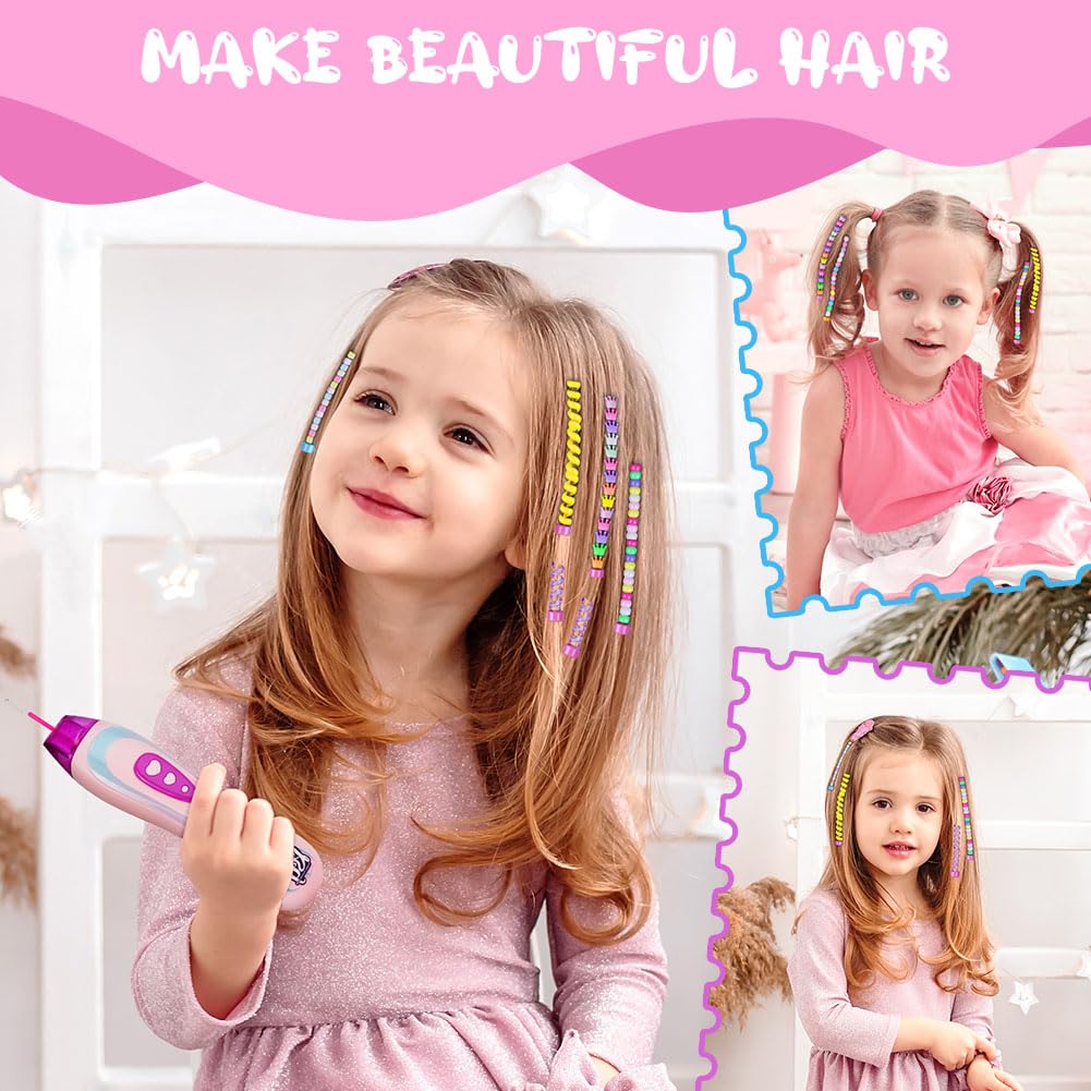 OSDUE Hair Machine Girls, Hair Braiding Accessories, Automatic Hair Braider Machine, Gifts, Hair Decoration for girls (Rose)