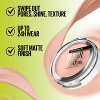 Maybelline Powder Foundation, Long-lasting 24H Wear, Medium to Full Coverage, Transfer, Water & Sweat Resistant, SuperStay 24H Hybrid Powder Foundation, 06