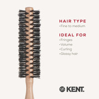 KENT Kent Brushes PF24 Boar Bristle Radial Hairbrush, 30mm Round Barrel Diameter