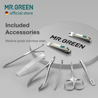 MR.GREEN Manicure Sets 8 in 1 Pedicure Kits Stainless Steel Nail Clipper Set Personal Care Tools with Microfiber Leather Case (Mr-6659)