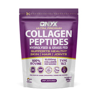ONYX INGREDIENTS 101 Premium Collagen Powder 300g Hydrolysed Bovine Collagen Peptides Powder - Halal Certified - Healthy Skin, Hair & Joints - Collagen Supplements for Women & Men (30 Days Serving 300g)