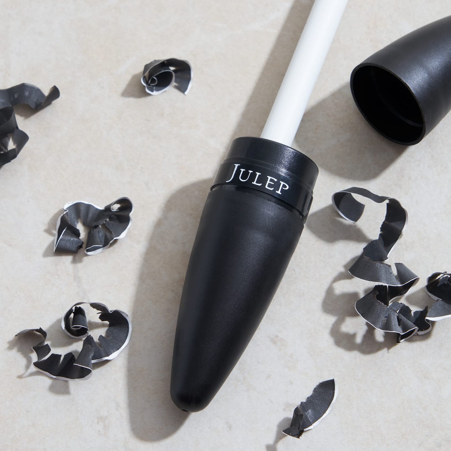 Julep Cosmetic Makeup Pencil Sharpener - Eyeliner, Lip Liner and Eyebrow Pencils - Compact Travel Friendly - Easy to Clean - Universal Sharpener for Wood and Plastic Pencils - German Made Steel