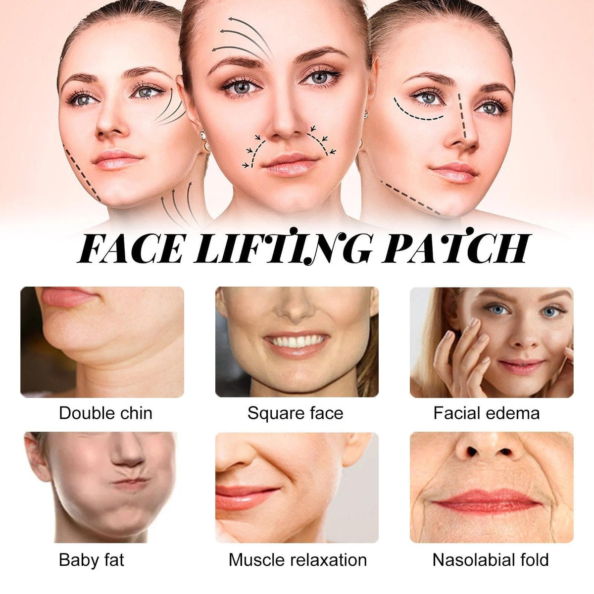 AurolaGlow 60pcs Invisible Face Lift Tape - V Edge Patches for Face- Waterproof And Instant Makeup Tool For Wrinkles. Anti-Wrinkle Patches For An Instant Face Lift