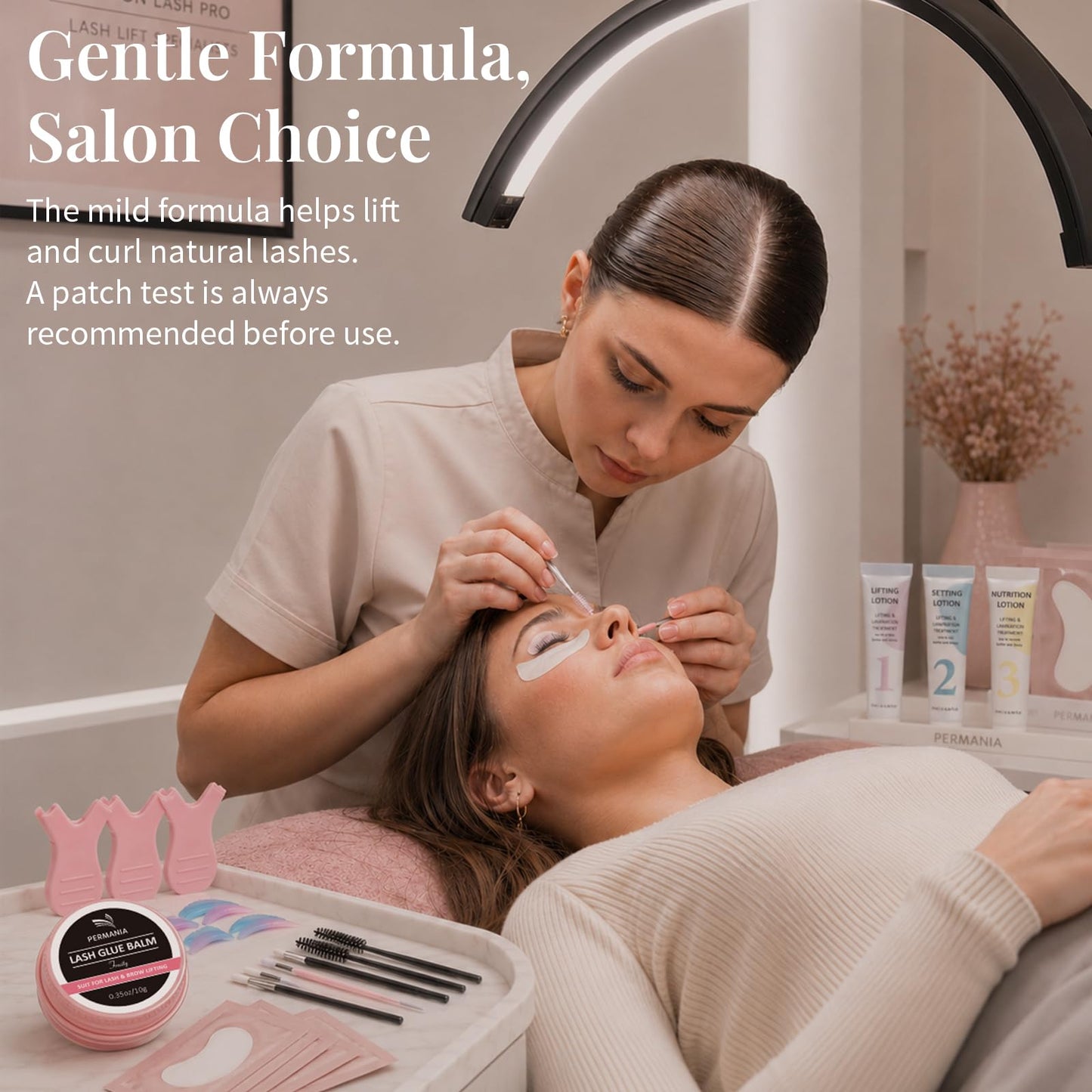 PERMANIA Lash Lift Kit, Eyelash Lift Kit, Beginner Friendly | Easy Application Eyelash Perming Kit with Glue Balm, DIY Salon Curl Results at Home, Last up to 4 Weeks