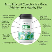Lifetropics Estro Broccoli Complex | Broccoli Powered Estrogen Blocker | with Broccoli, Calcium D Glucarate | Natural Food Supplement | 90 Vegecapsules