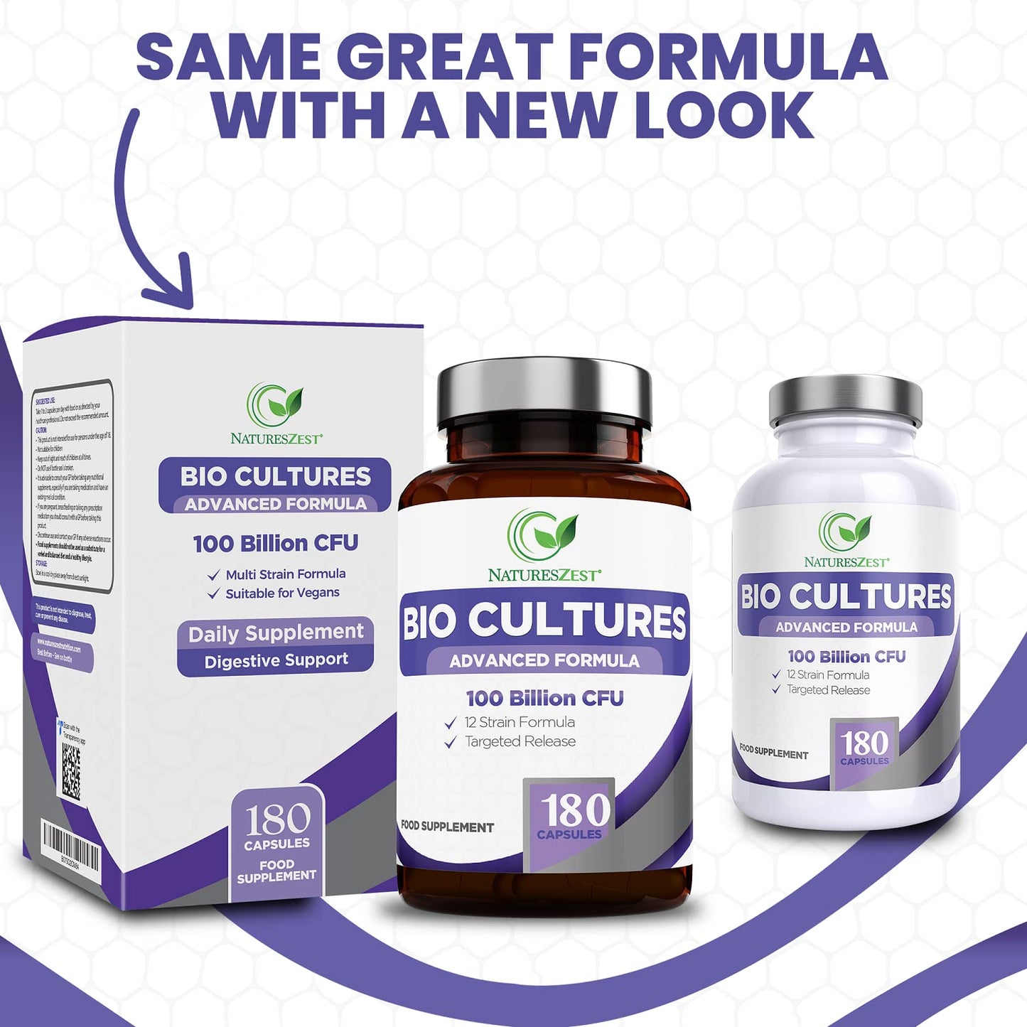 Bio Cultures Complex Probiotics 100 Billion CFU with Prebiotics, 180 Vegan Caps – Lactobacillus Plantarum & Saccharomyces Boulardii Probiotic - 6 Month Supply, Probiotics for Women, Packaging May Vary