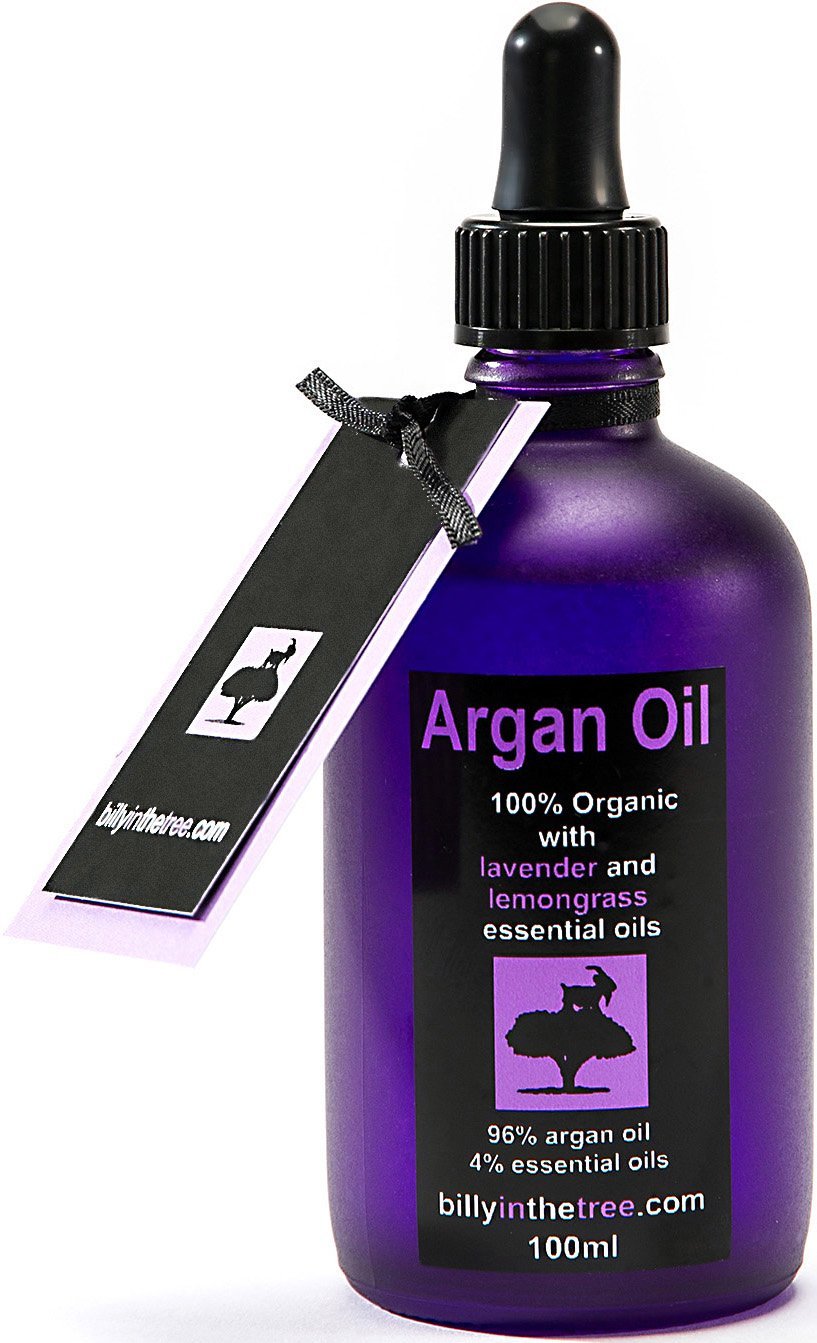 Billy in the Tree Pure Argan Oil with Lavender and Lemongrass Essential Oils.100% Organic. 100ml. for Face, Body, Hair.