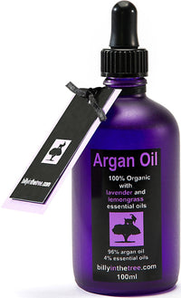 Billy in the Tree Pure Argan Oil with Lavender and Lemongrass Essential Oils.100% Organic. 100ml. for Face, Body, Hair.