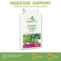 Supplement Tree Probiotics Complex 20 Billion CFU Per Vegan Capsule | 120 Targeted Release Capsules | Vegan Probiotic Supplement