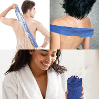 TENQUAN 3 PCS African Exfoliating Net Bath Sponge Exfoliating Body Scrubber Shower Scrubber Skin Smoother for Men Women Clean Clear Exfoliating Daily Wash(Purple Blue Coffee)
