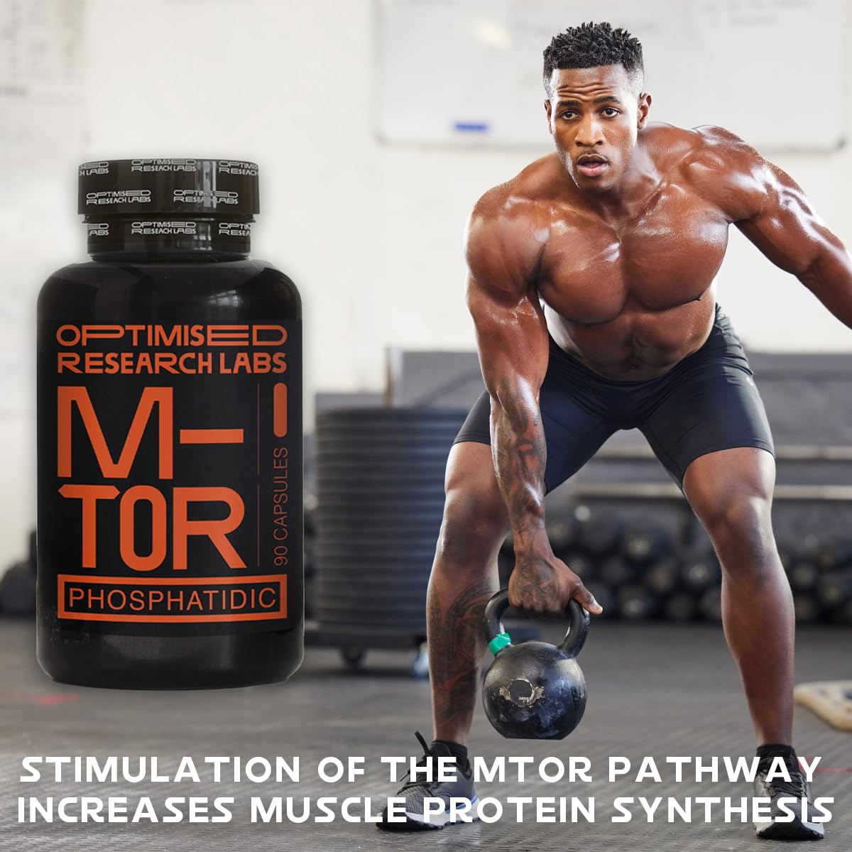 Optimised Research Labs Phosphatidic Acid M-TOR Pathway, Increase Protein Synthesis Boost Muscle Growth, Muscle Builder, Suitable for Vegans, 750mg per Day, 90 High Strength Capsules