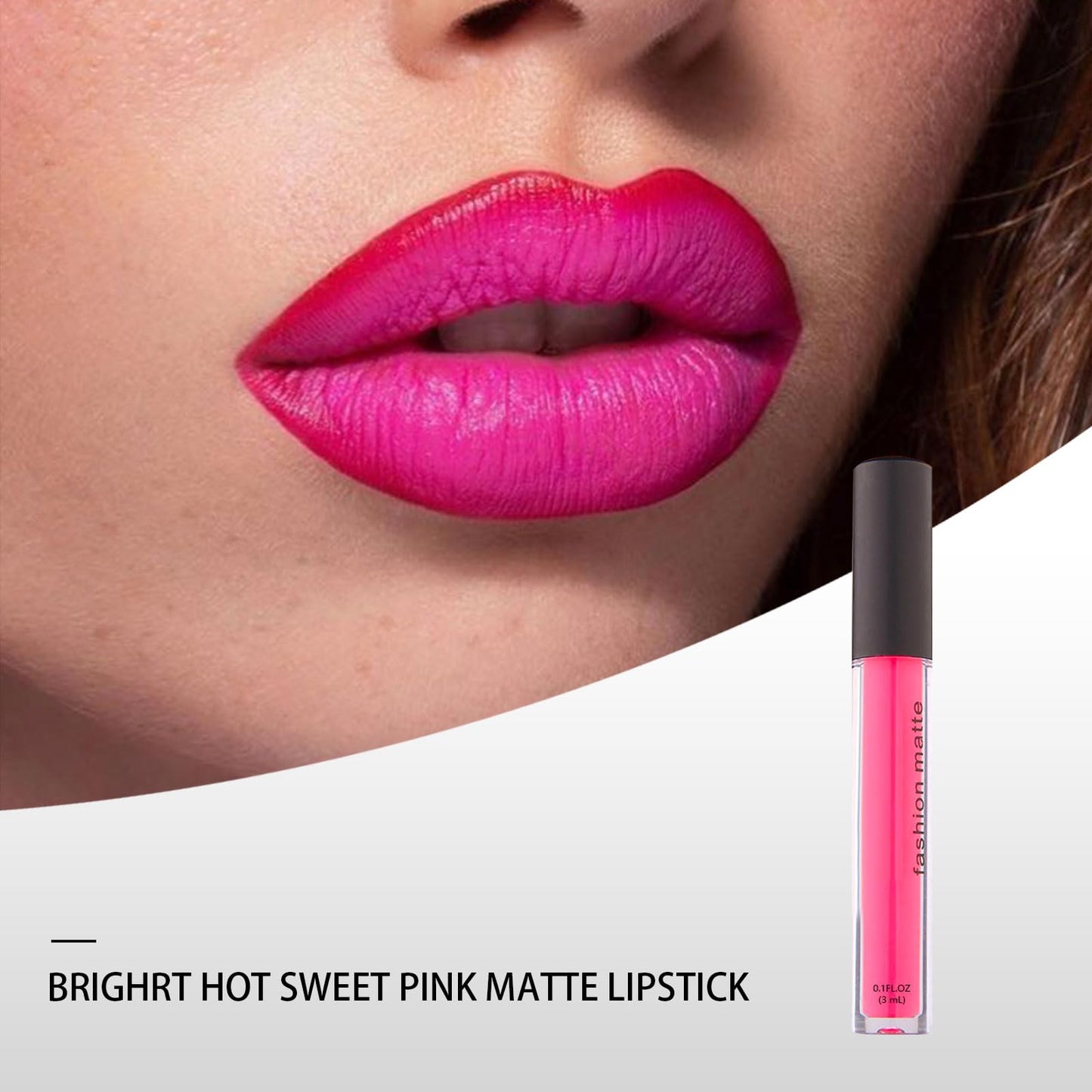LYNTYAOU Velvet Matte Bright Hot Pink Liquid Lipstick, Waterproof Quick-Drying Non-Sticky Full-Coverage Lip Gloss, Lipsticks for Women Long Lasting Matte Lipstick