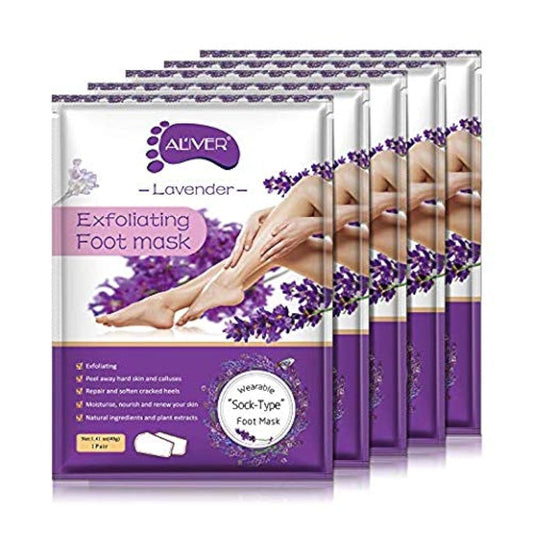 IDUCEN 5 Pack, Foot Peel Mask Exfoliating Peeling Calluses Dead Skin, Callus Remover Foot Mask, Baby Soft Smooth Touch Feet-Men Women Exfoliating Foot Mask (Lavender)
