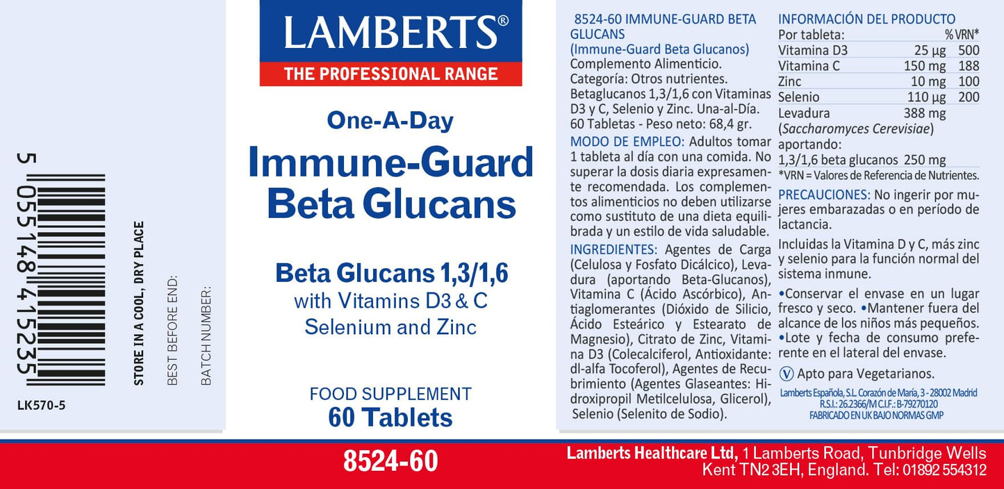 Lamberts Betaglucanos Complex 60 tablets