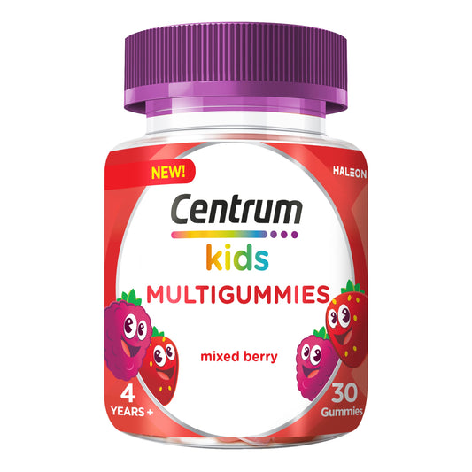 Centrum Multivitamins Mixed Berry for Kids Immunity Support, 10 Essential Nutrients Includes Vitamin C and D, 30 Chewable Multigummies