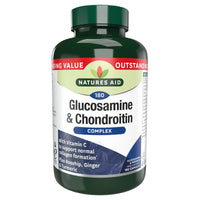Natures Aid Glucosamine and Chondroitin Complex, with Vitamin C, Rosehip, Ginger and Turmeric, 180 Capsules