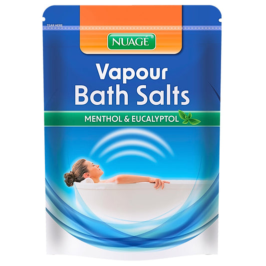 NUAGÉ Nuage Vapour Bath Salts with Menthol and Eucalyptus Essential Oils - 450g, Calming - Relaxing - Soothing