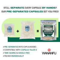 wananfu WANANFU Separated Empty Capsules Size 0 Vegetarian (1000 Count), Compatible with Capsule Filling Machine 0