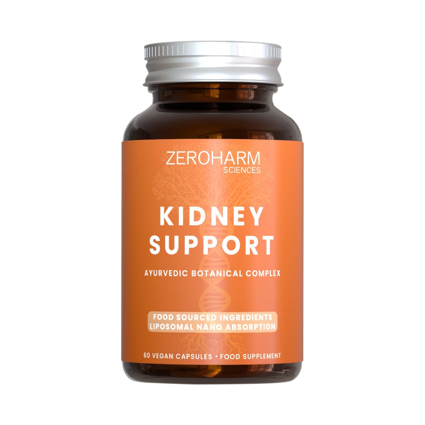 ZEROHARM Kidney Support – Herbal Supplement with Varuna, Punarnava, Gokshura, Patharchatta – Liposomal Absorption – Food Sourced Ingredients for Men & Women – 60 Vegan Capsules