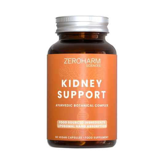 ZEROHARM Kidney Support – Herbal Supplement with Varuna, Punarnava, Gokshura, Patharchatta – Liposomal Absorption – Food Sourced Ingredients for Men & Women – 60 Vegan Capsules