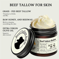 NatrLuxe Beef Tallow Honey Balm, Beef Tallow for Skin, Deeply Nourishing Grass Fed Tallow Balm, Beef Tallow Cream for Face & Body, Nourishing Beef Moisturiser for Dry Skin
