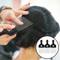 Psyqtsuary 3Pcs Afro Comb - Metal Pick & Straight Black Hair Comb for Curly Hair Styling & Lift