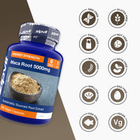Zipvit Maca Root Capsules 5000mg, 180 Vegan Capsules, 6 Months Supply, Black & Yellow Maca Root Powder Extract