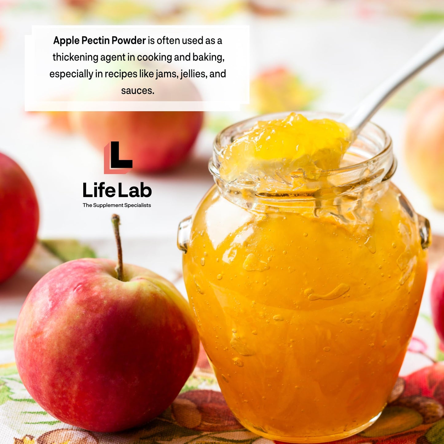 Blackburn Distributions LifeLab Supplements Apple Pectin Powder, 100g - High Fiber Source, Digestive Support, Immune Boost - May Helps to Nourish Your Body Naturally
