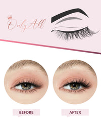 Onlyall Half Eyelashes Corner Lashes Natural Lashes Half Lashes Wispy End Lashes Corner Eyelashes 3/4 Lashes Clear Band Lashes 7 Pairs C19