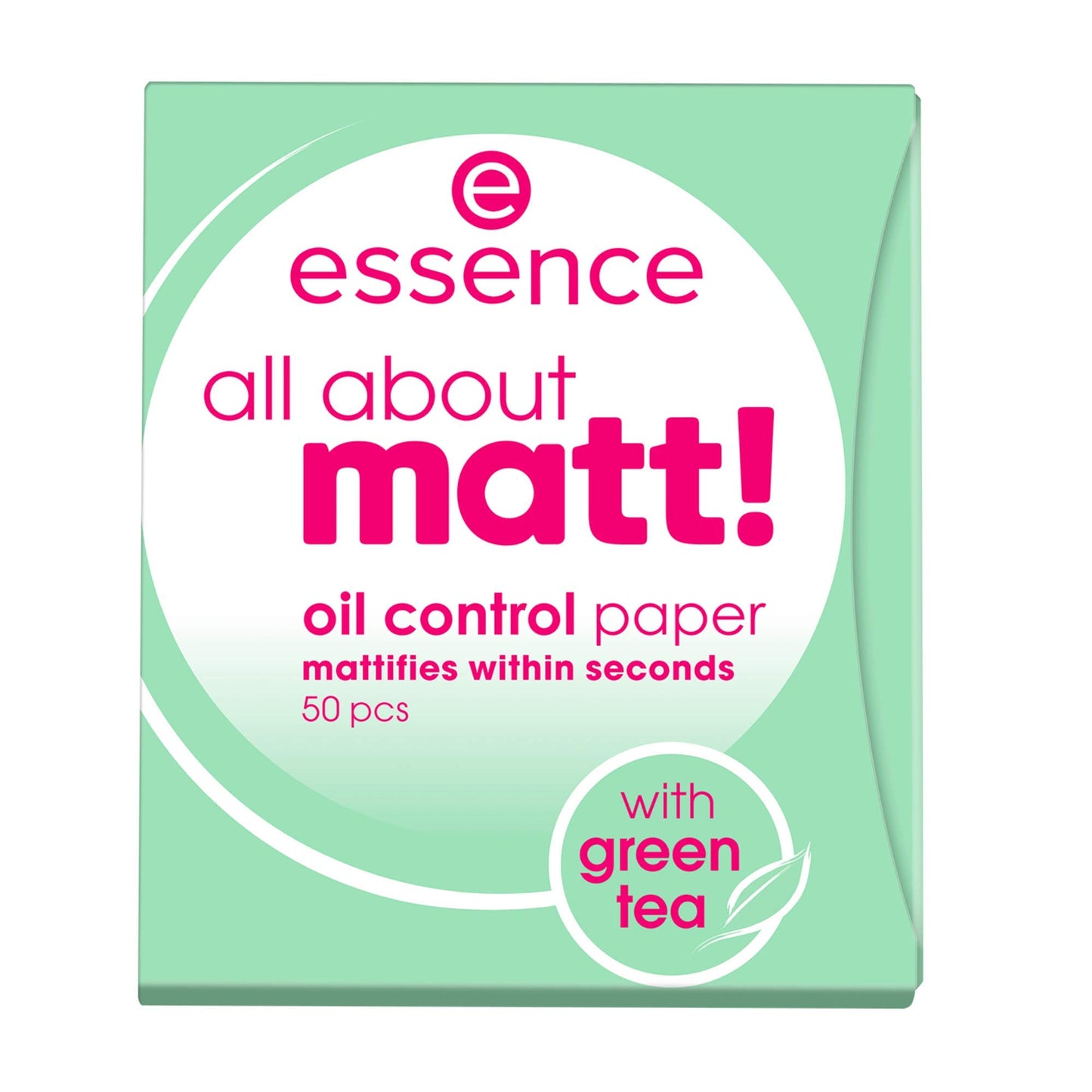 essence cosmetics all about matt! oil control paper with green tea, sebum, 50pcs