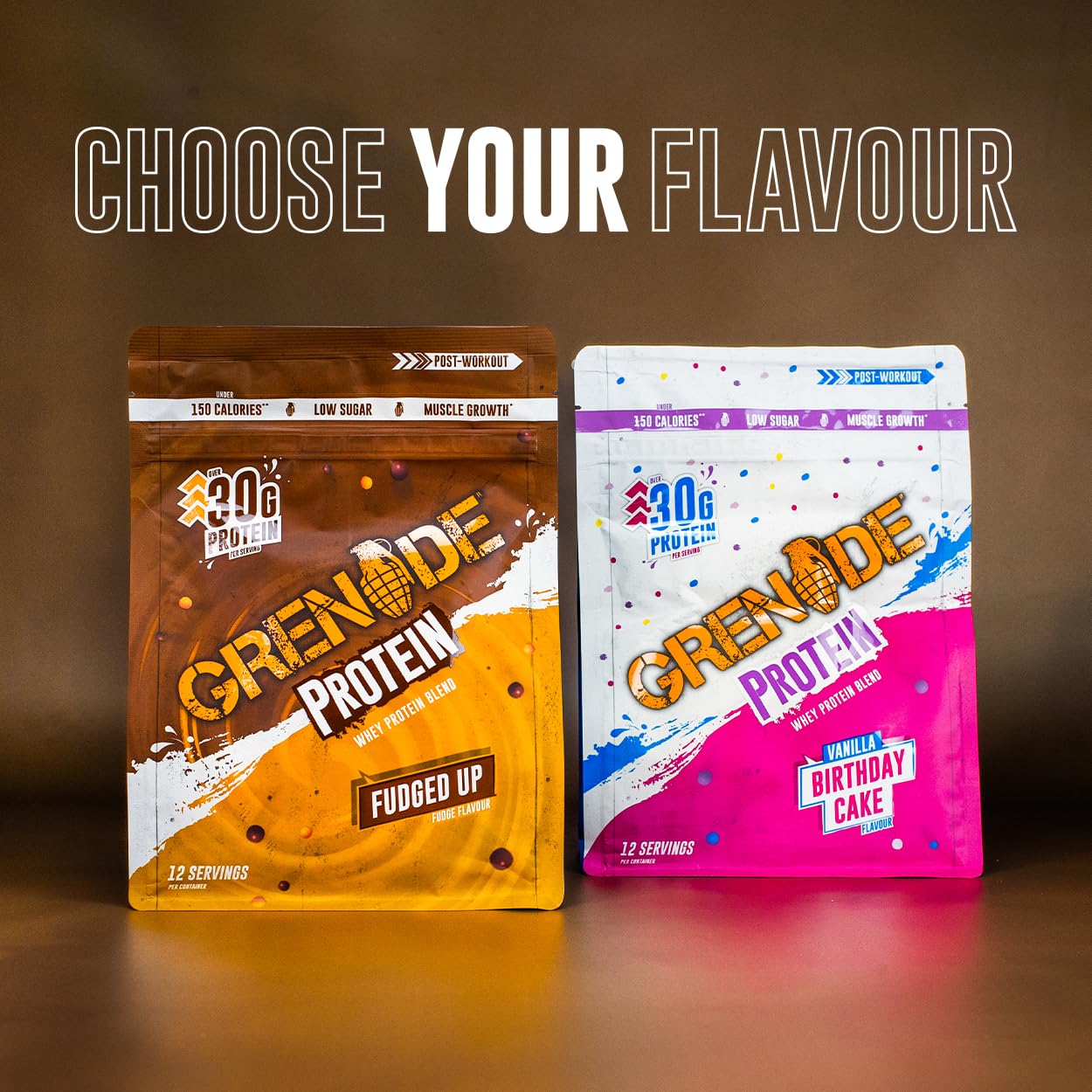 Grenade Protein Powder, Whey Protein Blend with 30g Protein per Serving, High Protein, Low Sugar (12 Servings) - Fudged Up, 480 g (Pack of 1)