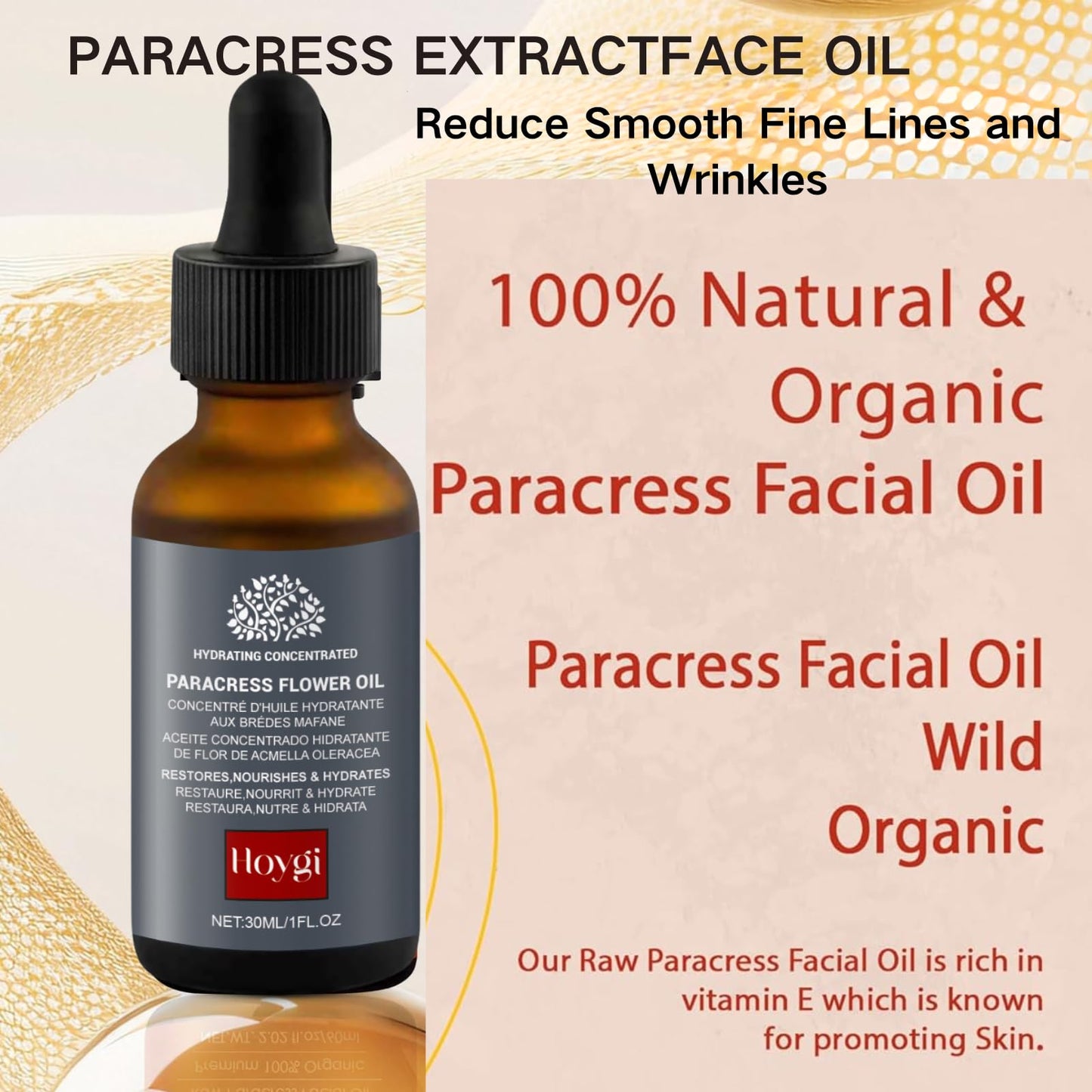 IZBEAUVO 2PCS Paracress Facial Oil, Paracress Oil for Face,Natural Paracress Extract Oil,Paracress Facial Serum Organic, Reduce Smooth Fine Lines and Wrinkles,for All Skin Types