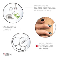 PODERM - FUNGAL NAIL INFECTIONS - Black nail varnish TEA TREE - Prevention & Treatment of Nails Yellowed/Damaged by FUNGAL INFECTIONS - TREATS & COLOURS - foot/hand treatment - Swiss Made