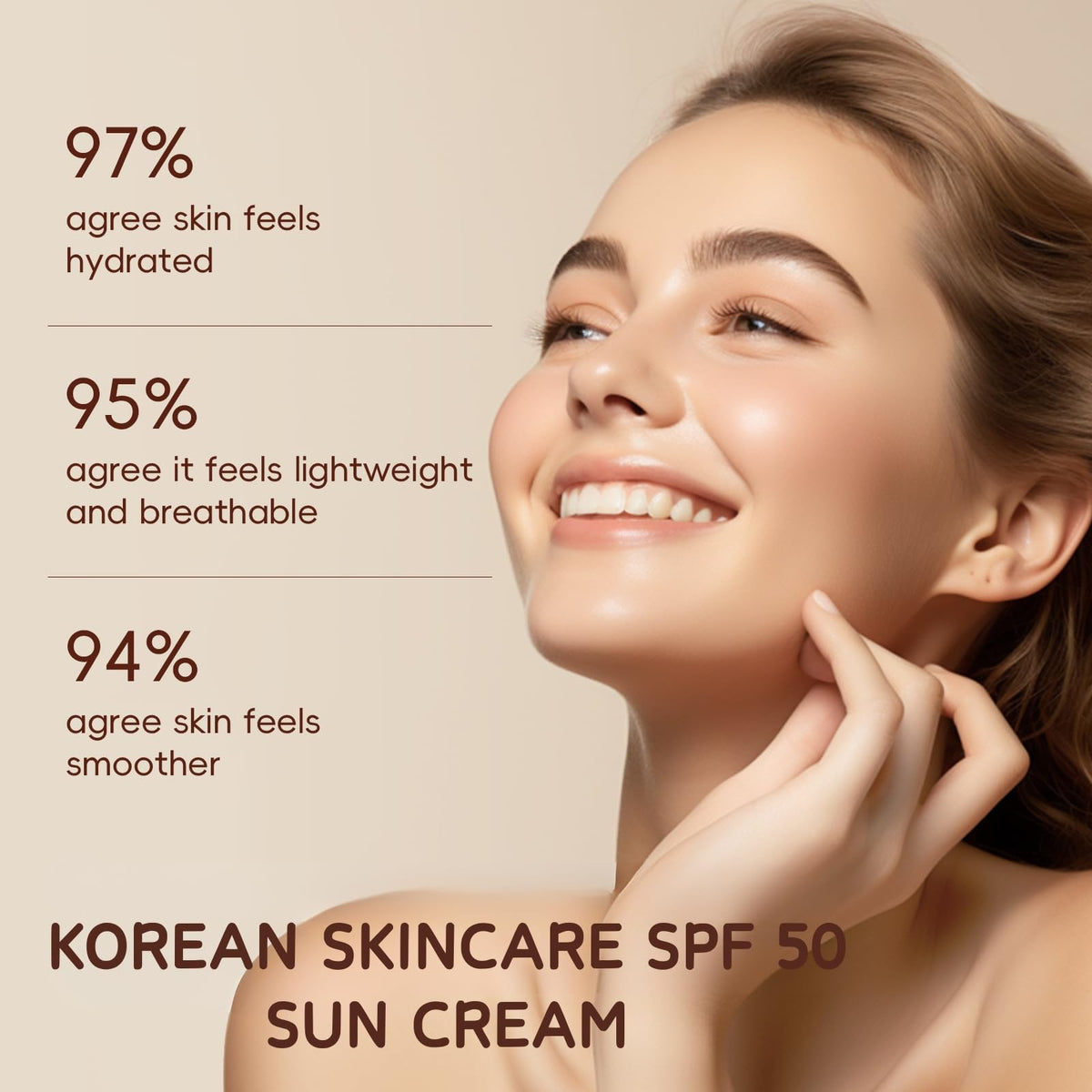 Shefave Rice Sunscreen With Probiotics,SPF 50 Face Moisturiser, Korean Rice Ultra-Light Sunscreen For Face&Body,SPF Face Cream With UVA&UVB Protection For Protects&Brightens Skin,Dry Sensitive Skin,Non-Greasy