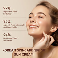 Shefave Rice Sunscreen With Probiotics,SPF 50 Face Moisturiser, Korean Rice Ultra-Light Sunscreen For Face&Body,SPF Face Cream With UVA&UVB Protection For Protects&Brightens Skin,Dry Sensitive Skin,Non-Greasy
