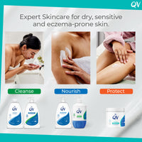 QV Gentle Wash (250g) for Dry, Sensitive Skin, pH Balanced, Unscented, Soap Free Body Wash, Moisturising Soap alternative that lathers for Dry Skin, Eczema, Psoriasis, Dermatitis