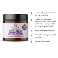 Benatural Essentials All Natural Magnesium Relief Cream 100g | Soothes Muscles & Improves Sleep | Made in The UK | pH Balanced