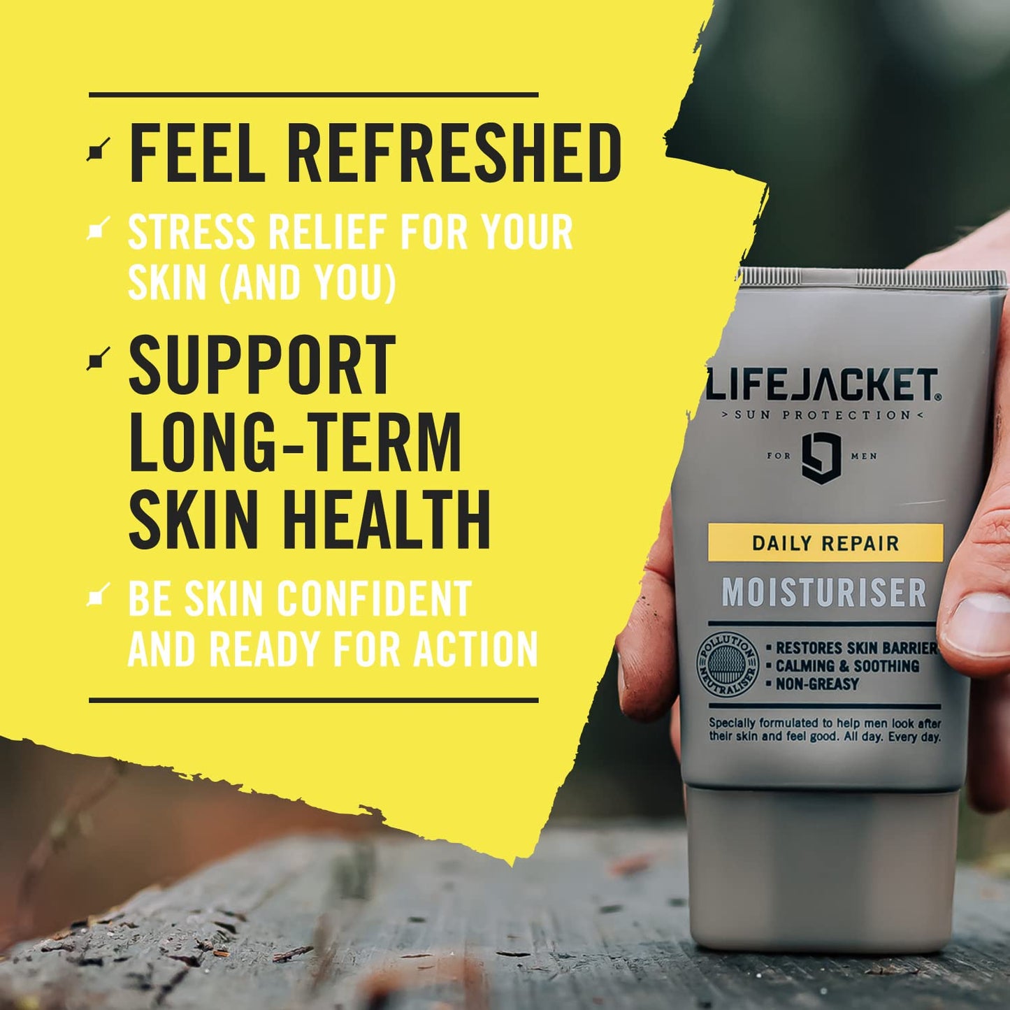 LIFEJACKET LifeJacket Daily Repair Moisturiser - Overnight Hydration Face Cream, Anti-Ageing, Anti Wrinkle, Light, Non-greasy, Cruelty free, Clinically Approved for Sensitive and Dry Skin (100ml (Pack of 1))