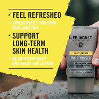 LIFEJACKET LifeJacket Daily Repair Moisturiser - Overnight Hydration Face Cream, Anti-Ageing, Anti Wrinkle, Light, Non-greasy, Cruelty free, Clinically Approved for Sensitive and Dry Skin (100ml (Pack of 1))