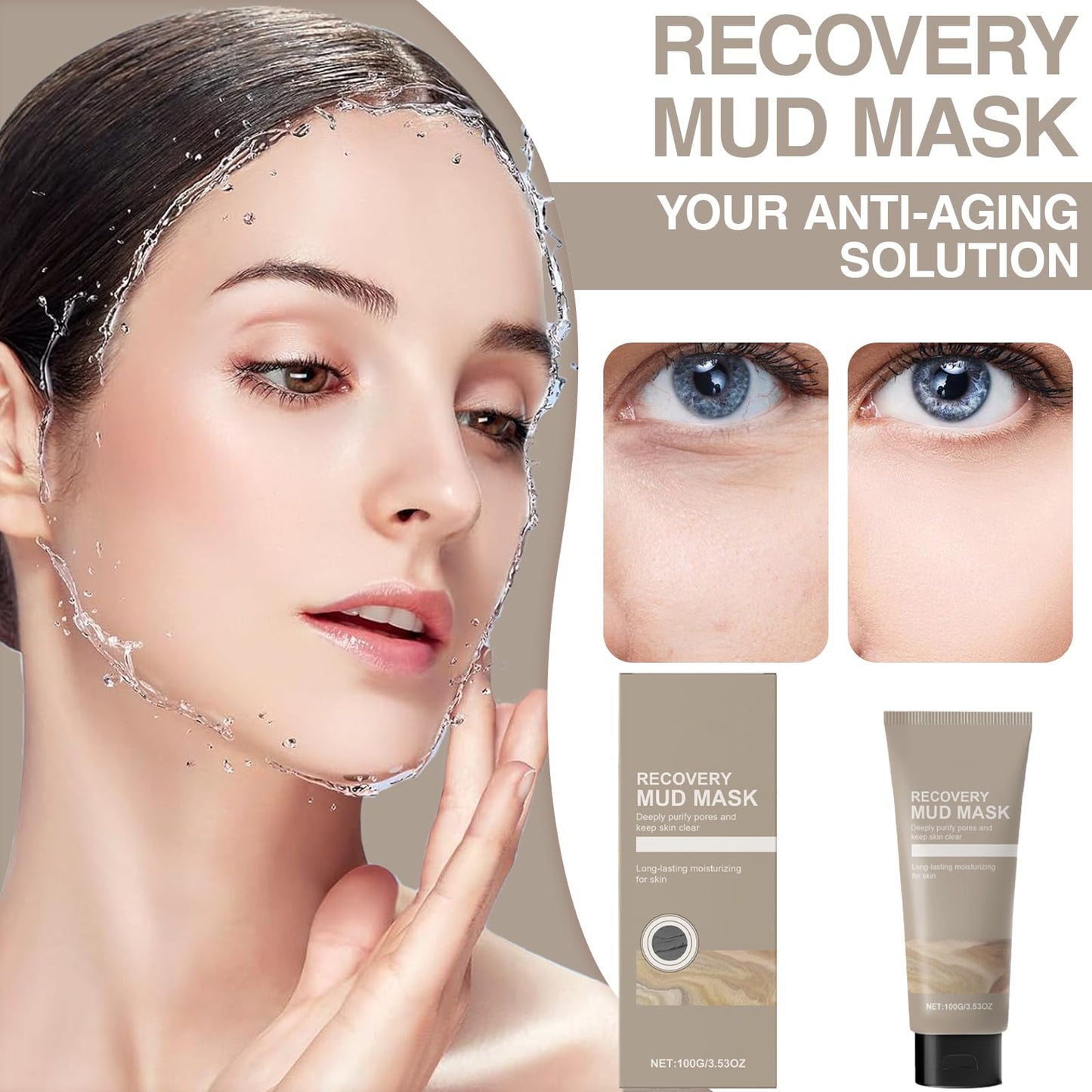 Ninnyi Mud Mask, Recovery Mud Mask Korean, Hydrating & Moisturizing (100 ml)